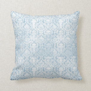 Vintage blueberry floral design throw pillow