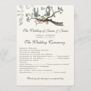 Vintage Bluebird  Wedding Programs