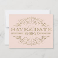 Vintage Blush and Antique Gold Flourish Wedding