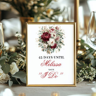 Vintage Blush Burgundy Dais Until I Do Sign