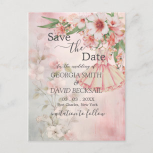 Vintage Blush Dress Save the Date Postcard