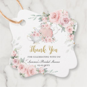 Vintage Blush Floral High Tea Party Bridal Shower  Favour Tags