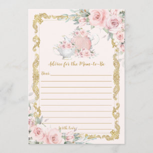 Vintage Blush Floral Tea Party Advice for Mom  Card