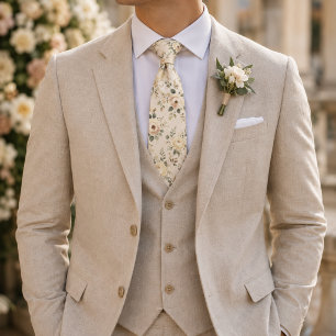 Vintage Blush Floral  Tie