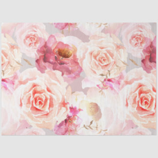 Vintage Blush peony floral decoupage Tissue Paper