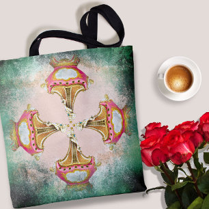 Vintage Blush Pink Collage With Rusty Edges Tote Bag