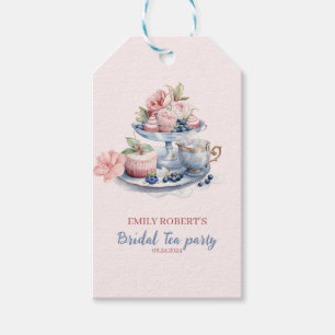 Vintage blush pink floral Bridal tea party favours Gift Tags