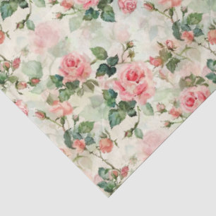 Vintage Blush Pink Floral Rose Tissue Paper