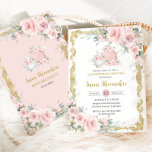 Vintage Blush Pink Floral Tea Party Birthday Party Invitation<br><div class="desc">Personalize this soft blush pink floral tea party birthday party invitation easily and quickly. Simply click the customize it further button to edit the texts, change fonts and fonts colours. Featuring pastel blush pink flowers, delicate greenery adorned teapot and tea cup and a vintage antique frame. Great for ANY AGE!...</div>