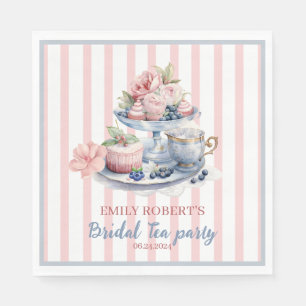 Vintage blush pink floral tea party Bridal shower Napkin