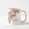 Vintage blush pink roses Peonies name, monogram
