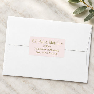 Vintage Blush Pink Wedding Return Address Label