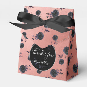 Vintage Blush with Black Rose Custom Wedding  Favor Box