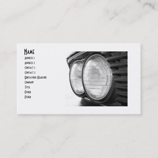 vintage BMW headlights buisness card (Front)