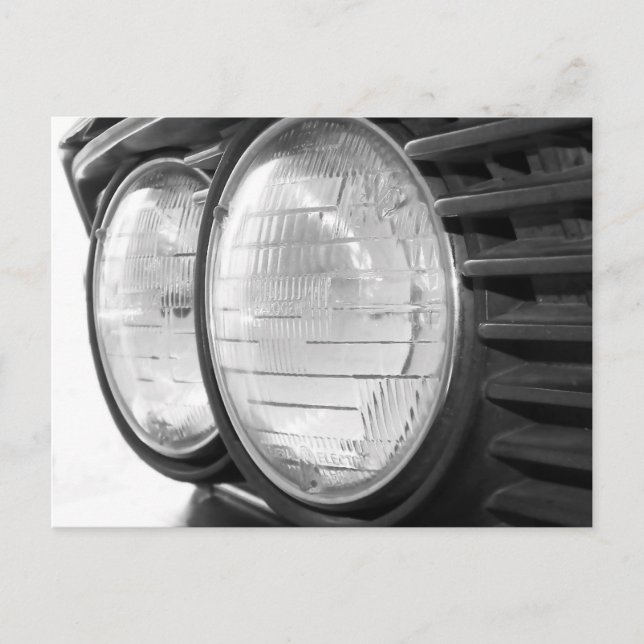 vintage BMW headlights postcard (Front)