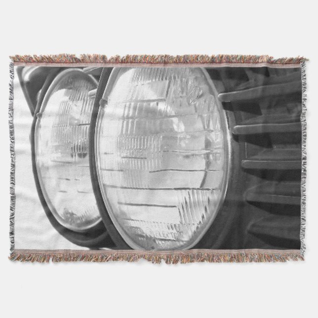 vintage BMW headlights Throw Blanket (Front)