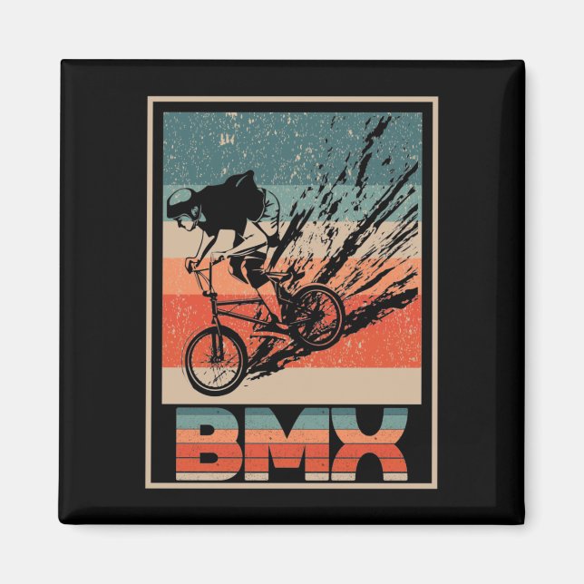 Vintage BMX Biking Boys Bicycle Motorcross Magnet (Front)