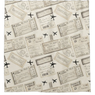 Vintage Boarding Pass Travel Pattern