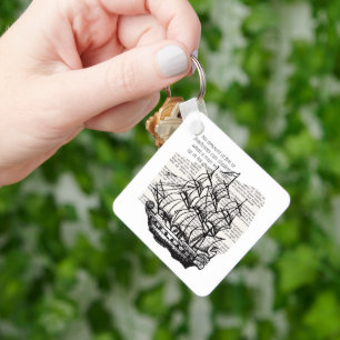 VINTAGE BOAT WITH QUOTE KEYCHAIN