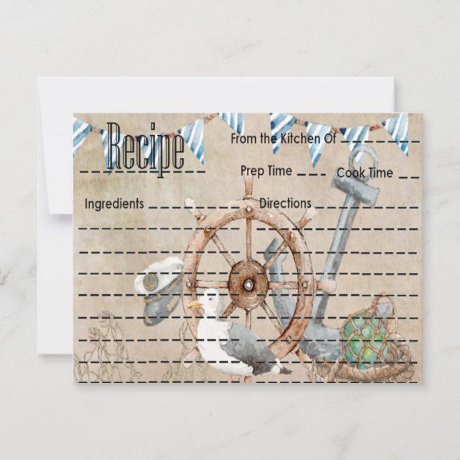 Vintage Boating Recipe Card (Front)