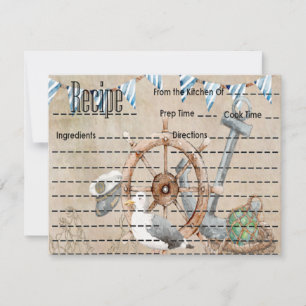 Vintage Boating Recipe Card