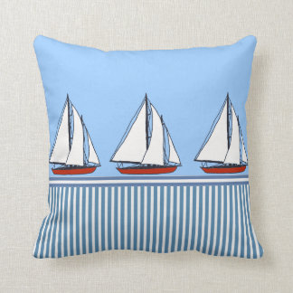 vintage boats nautical stripes cushion pillows