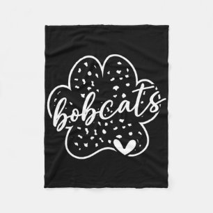 Vintage Bobcats Team Pride School Spirit Back To S Fleece Blanket