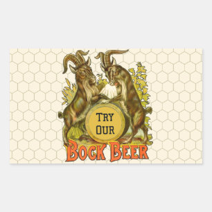 Vintage Bock Beer Poster: Antique Goat Saloon Bar  Sticker