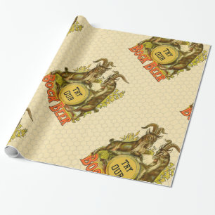 Vintage Bock Beer Poster: Antique Goat Saloon Bar Wrapping Paper
