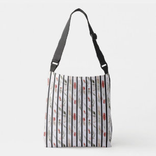 Vintage Bohemian Floral Flower Leaves Pattern Crossbody Bag