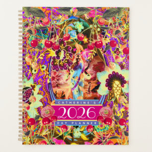 Vintage Bohemian Goddess Neon 2026 Day Planner