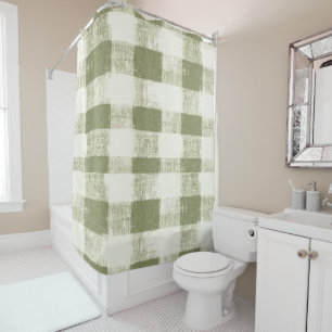 Vintage Bohemian Watercolor Plaid in Moss Green