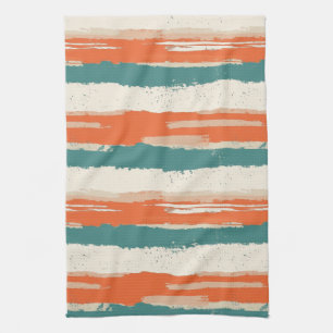 Vintage Bohemian Watercolor Striped (2) Kitchen Towel