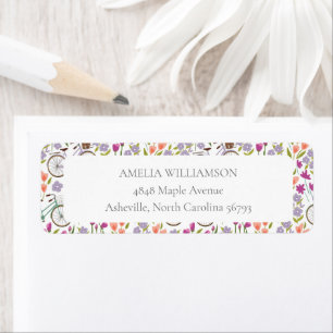 Vintage Boho Bicycle Floral Custom Return Adresse