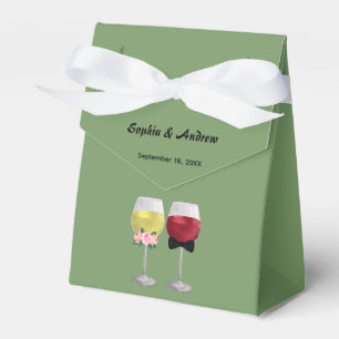 Vintage Boho Couple Wine Wedding Bride and Groom Favor Box