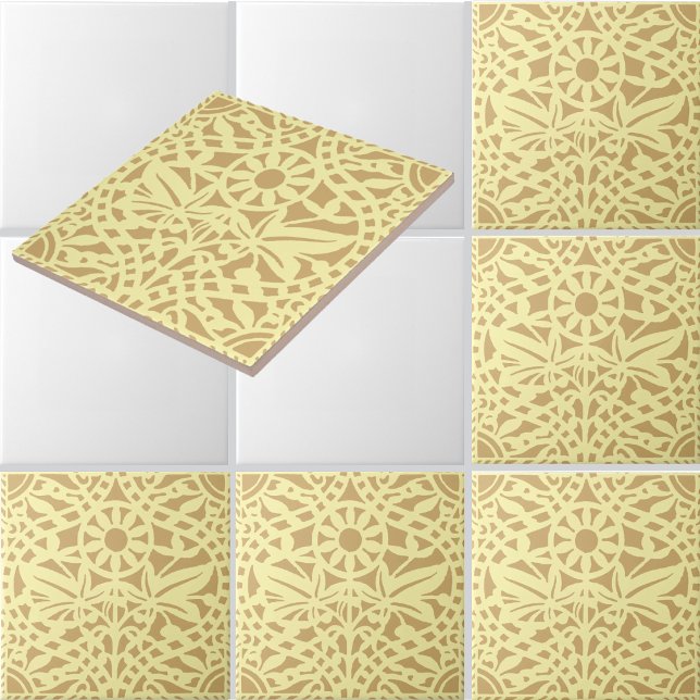 Vintage Boho Floral Customizable Colours Pattern Tile (Creator Uploaded)