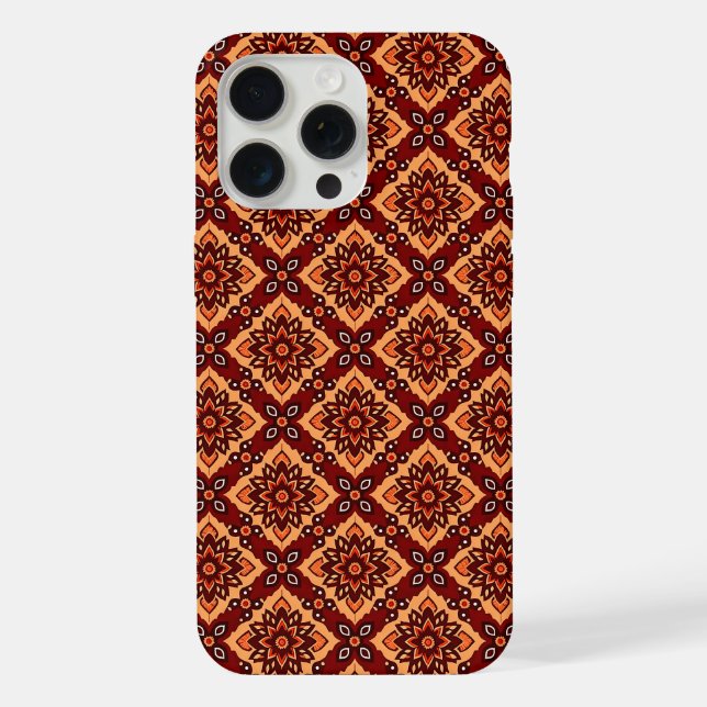  Vintage Boho Floral Pattern iPhone Case (Back)