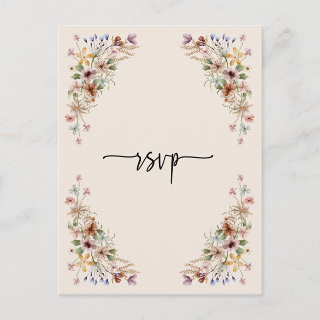 Vintage Boho Floral Postcard (Front)