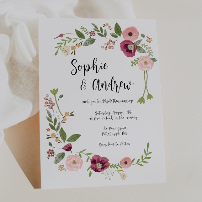 Vintage Boho Floral Wedding Invitation (Creator Uploaded)