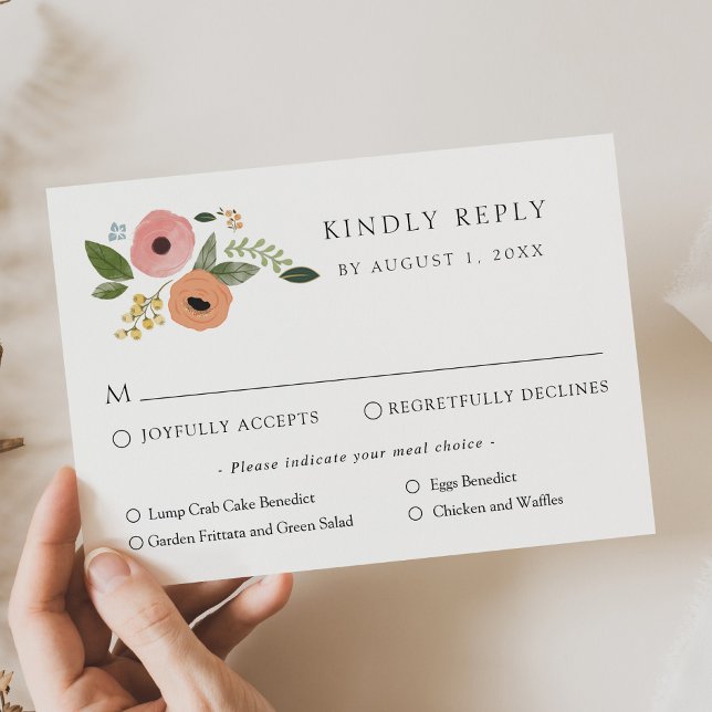 Vintage Boho Floral Wedding RSVP Response Card (Creator Uploaded)
