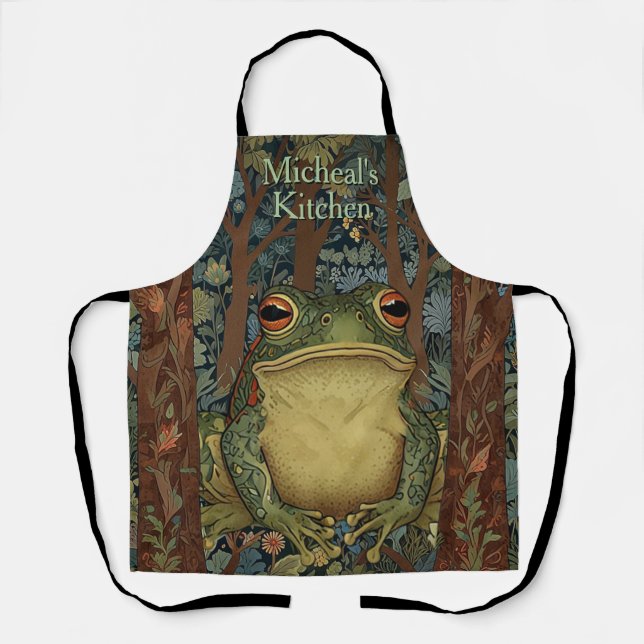 Vintage boho forest frog apron (Front)