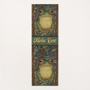 Vintage boho forest frog yoga mat