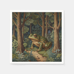 Vintage boho frog woodland forest napkin