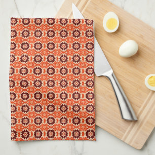 Vintage Boho Geometric Floral Pattern Kitchen Towel