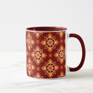 Vintage Boho Geometric Floral Pattern Mug
