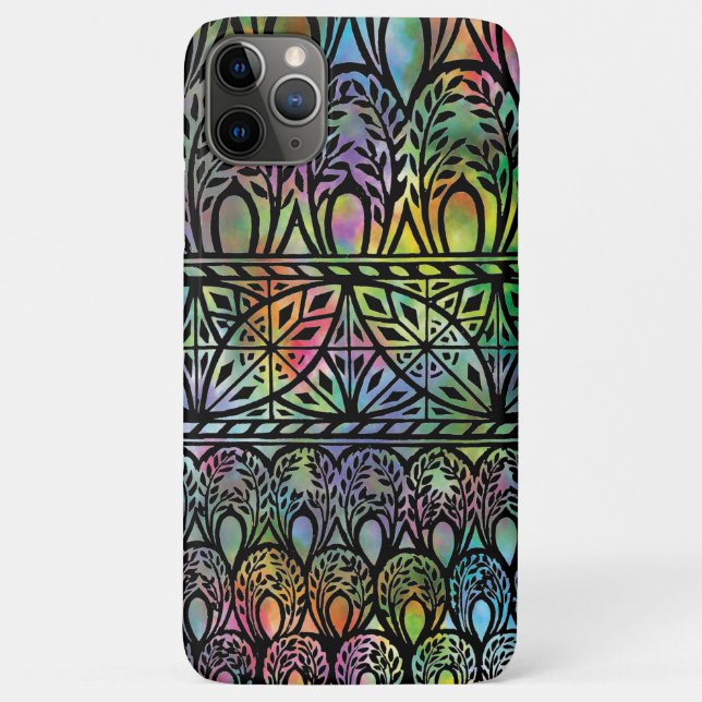 Vintage Boho Stained Glass Pattern Phone Case (Back)
