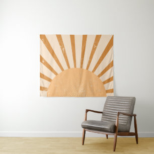 Vintage Boho Wall Hanging Retro Rainbow Sunset  Tapestry
