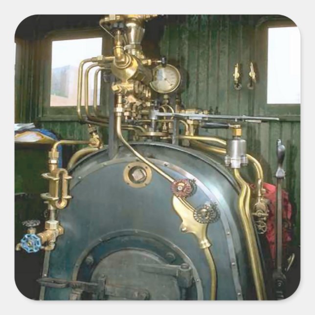 Vintage boiler square sticker (Front)