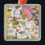 Vintage Boise, Idaho State Map Ornament<br><div class="desc">Great vintage illustrated map postcard of Boise,  Idaho and surrounds repurposed on a beautiful ornament.</div>