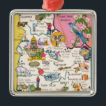 Vintage Boise, Idaho State Map Ornament<br><div class="desc">Great vintage illustrated map postcard of Boise, Idaho and surrounds repurposed on a beautiful ornament.</div>